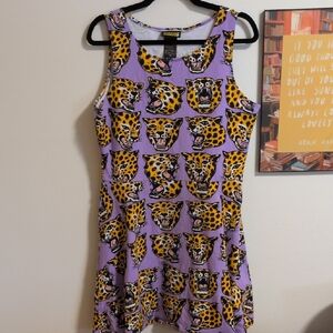 Nooworks Cheetah Head Brenda Dress Sz: 1X P2P: 19in Waist: 17in Sh2H:35.5 In